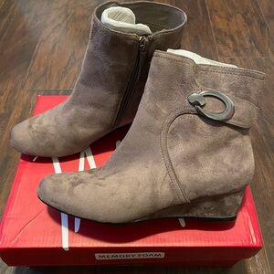 Impo Tan Ankle Boots with Zipper and Decorative Buckle